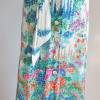 True Vintage Kleid Sommerkleid Jersey Elle Größe S 36 38 Blumen Print Knopfleiste Weiß Blau Grün Hemdblusenkleid Bild 5