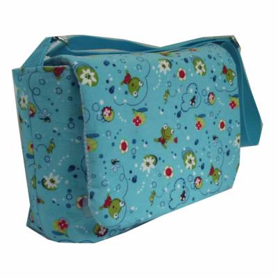 Kindergartentasche Tasche Kindertasche Frösche Blumen türkis blau Geschenk Tochter Enkel Neffe Patenkind