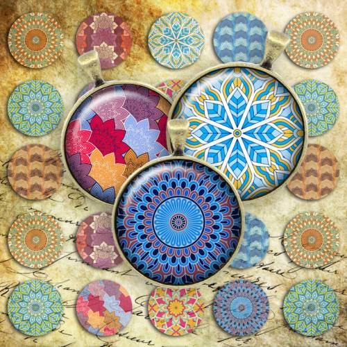 048 - Cabochon Vorlagen, 25mm 18mm 14mm 12mm, rund, Cabochon Motive, Bottle Cap images