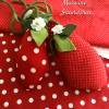Scheibengardine  Dot’s Rot Weiß mit  Deko Stoff Erdbeere Bild 3