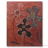 Acrylbilder  ** Happy Flowers Trio  ** 3 x 24 cm x 30 cm  auf Leinwand, 3D, Blumen absrakt, moderne Malerei ,SoMa-Art Bild 2
