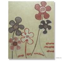Acrylbilder  ** Happy Flowers Trio  ** 3 x 24 cm x 30 cm  auf Leinwand, 3D, Blumen absrakt, moderne Malerei ,SoMa-Art Bild 3