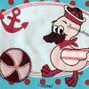 "  Ente mit Mütze, Wasserball, Anker und Ranke "  Doodle / Stickdatei - 13 x 18, Bitte Format auswählen Bild 5