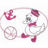 "  Ente mit Mütze, Wasserball, Anker und Ranke "  Doodle / Stickdatei - 13 x 18, Bitte Format auswählen Bild 7