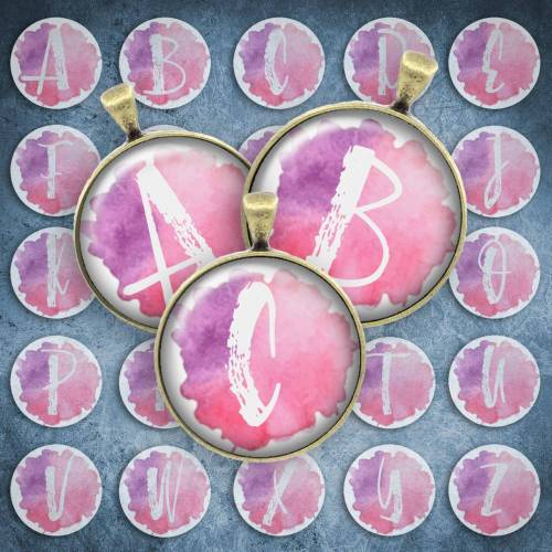 202 - Cabochon Vorlagen, 25mm 18mm 14mm 12mm, rund, Cabochon Motive, Bottle Cap images Buchstaben Alphabet Initialien