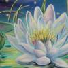 Acrylgemälde "ZAUBERHAFTE SEEROSE" - Kunst Bild Blumen Malerei Natur Leinwand 80cmx60cm Bild 3