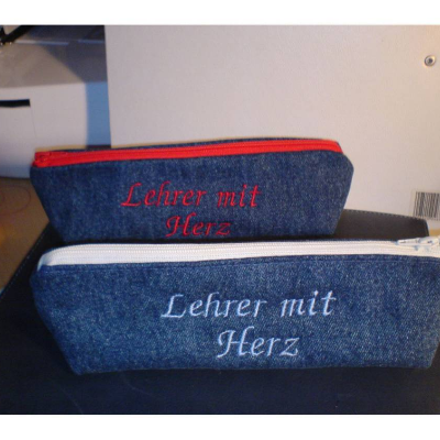 Stiftemäppchen Schlamperrolle Geschenk Lehrer Mäppchen Lehrer mit Herz, Handarbeit, Unikate, hessmade