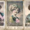 Tolles 3-er Postkarten / Grußkarten Set mit romantischen Vintage Motiven in Pastelltönen Bild 2