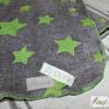 Babydecke mit Sternen,  Puckdecke, Decke, Wagendecke, Sterne,  grün, grau,  80 x 80 cm Bild 2