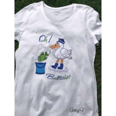 Möwe - Matrose Gustav im Pech - Bullshit  *  Doodle / Stickdatei - Größen 191,9 x 159,7mm + 199,7 x 2