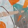 Acrylbild mit geometrischen Formen in Grün und Orange, ungerahmt, Kunst, Wandbild, moderne Malerei Bild 6
