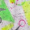 Acrylbild mit geometrischen Formen in Neonfarben auf Papier, ungerahmt, moderne Malerei, Kunst, Wandbild Bild 5