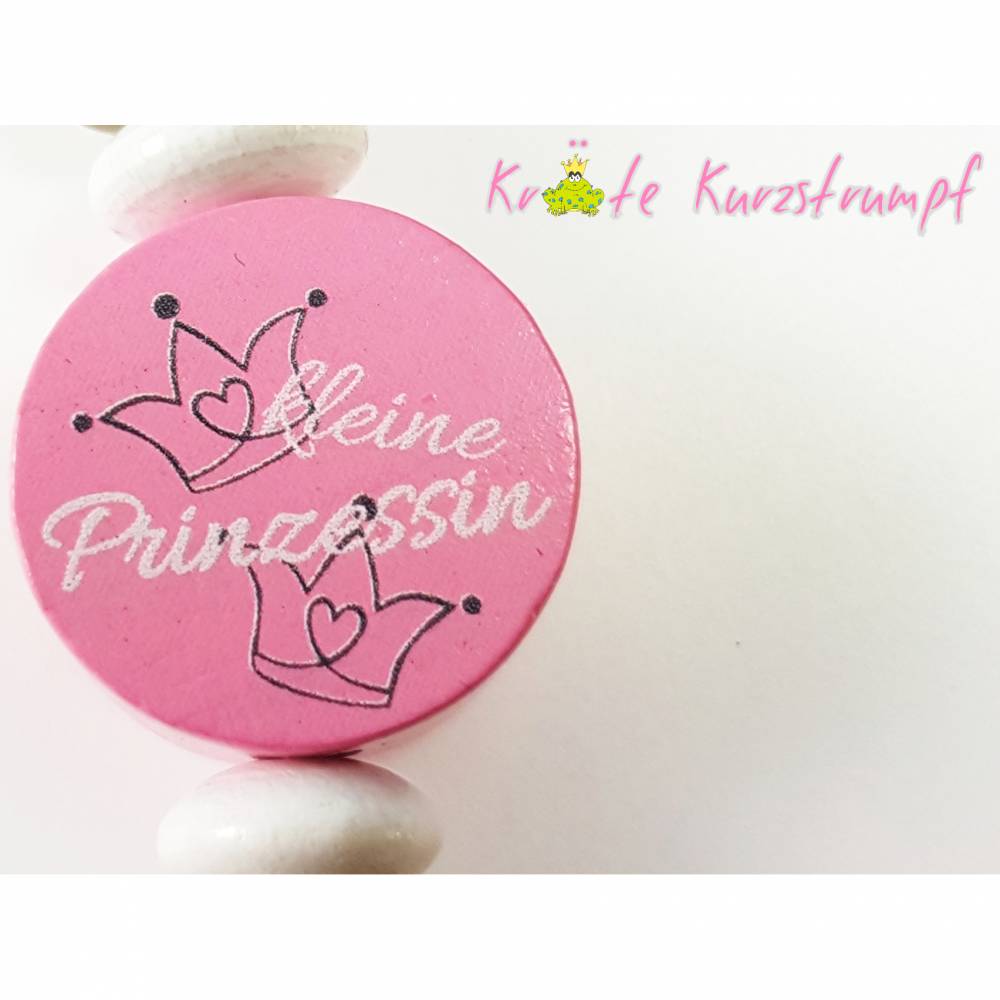 Schnullerkette mit Namen Prinzessin ma petite princesse französisch Mädchen rosa 