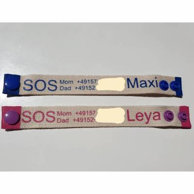 SOS Armband mit Telefonnummer