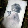 Tolles 3-er Postkarten / Grußkarten Set mit romantischen Vintage Mädchen Motiven Bild 2