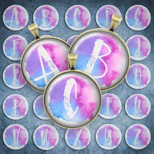 201 - Cabochon Vorlagen, 25mm 18mm 14mm 12mm, rund, Cabochon Motive, Bottle Cap images Buchstaben Alphabet Initialien