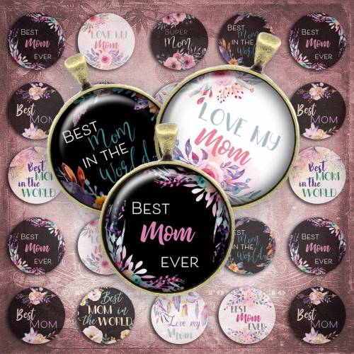 230 - Cabochon Vorlagen, 25mm 18mm 14mm 12mm, rund, Cabochon Motive, Bottle Cap images Muttertag Love My Mom
