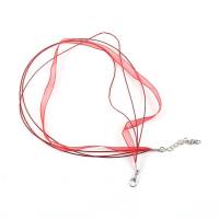 1 Stück / Organza Halskette / 43 cm / rot Bild 1