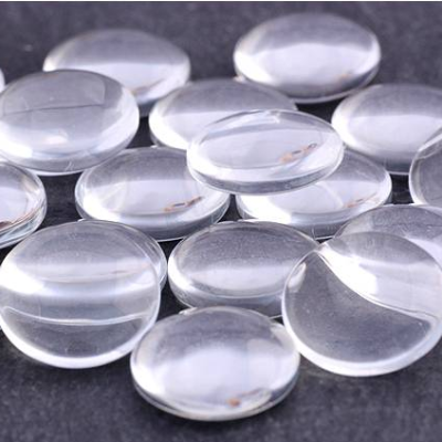 Glascabochons, 100 Stück, klar, Ø 10mm