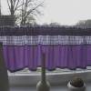 Scheibengardine Vorhang in Lavendel, Lila Karo mir Spitze Bild 3