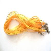1 Stück / Organza Halskette / 43 cm / orange / B3-0076 Bild 1