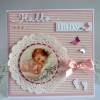 Glückwunschkarte, Geburtskarte zur Geburt/Taufe für ein Mädchenn in rosa/weiß Bild 3