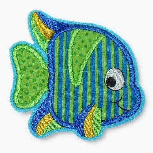 Applikation  "Fisch blau KLEIN"