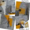 Leinwandbild in Acryl mit Struktur und tollen Effekten in Maisgelb, Collage, Wandbild, Wanddekoration Bild 7