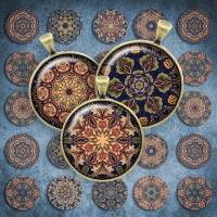 235 - Cabochon Vorlagen, 25mm 18mm 14mm 12mm, rund, Cabochon Motive, Bottle Cap images Mandala Mosaik Kaleidoskop Bild 1