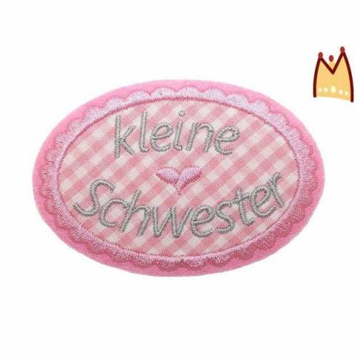 Applikation - Button  "kleine Schwester rosa"