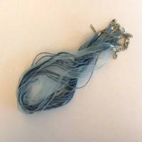 1 Stück / Organza Halskette / 43 cm / blau / B3-0129 Bild 1