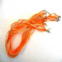 1 Stück / Organza Halskette / 43 cm / orange / A1-0131 Bild 1