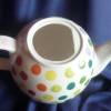 Teekanne kleine bunte Punkte mit passendem Stövchen,Teeset,Kaffepause,Frühstück Bild 9