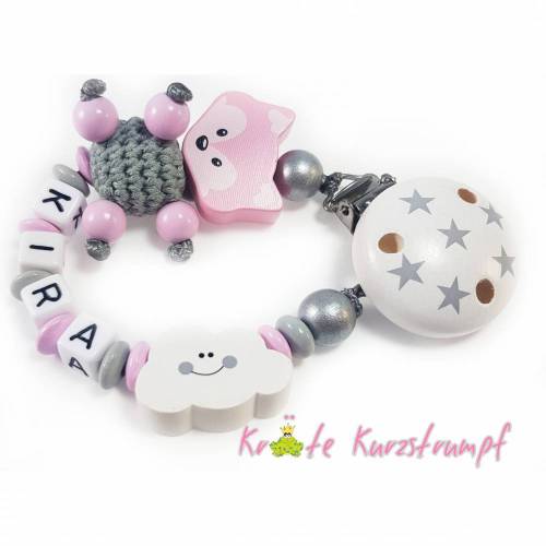 Schnullerkette mit Namen Wunschname❤ little Girl❤ Mädchen❤ 