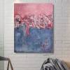 Acrylbild in Struktur und tiefen Rissen auf Leinwand, Blau und Rot, dekorative Malerei, Wandbild, Wohnraumdekoration Bild 4