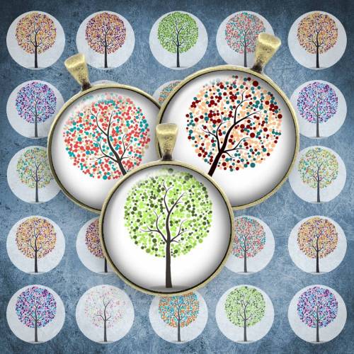 063 - Cabochon Vorlagen, 25mm 18mm 14mm 12mm, rund, Cabochon Motive, Bottle Cap images Baum Lebensbaum