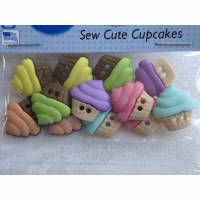 Dress it up Knöpfe   Cupcakes   (1 Pck.)     Sew Cute Cupcakes Bild 1