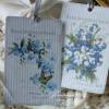 9-er Set Geschenkanhänger / Papieranhänger mit tollen Vintage Blumen Motiven in feinen Blautönen Bild 3