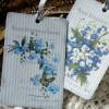 9-er Set Geschenkanhänger / Papieranhänger mit tollen Vintage Blumen Motiven in feinen Blautönen Bild 5