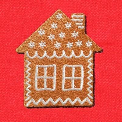 Stickdatei Lebkuchenfrau 10x10cm – Weihnachtsstickerei mit Zuckerguss-Effekt für Stickmaschinen