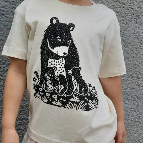 Kinder, T-Shirt, handbedruckt, 