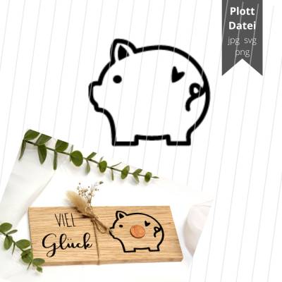 Plotterdatei Laserdatei kleines Schwein