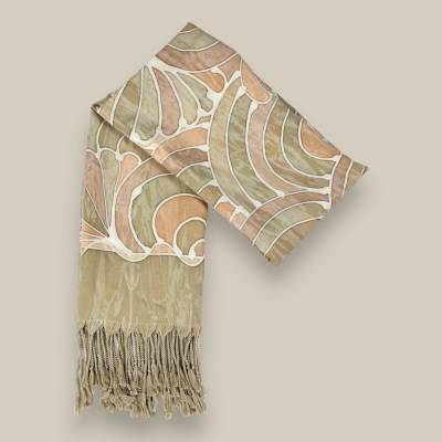 Nachhaltiger Batik Schal – Handbemalt, Fair Trade, Pflanzenfarben, Slow Fashion Unikat