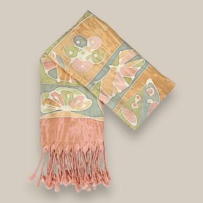 Nachhaltiger Batik Schal – Handbemalt, Fair Trade, Pflanzenfarben, Slow Fashion Unikat