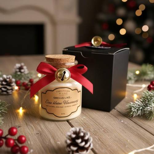 Weihnachtskerze Geschenk Eine kleine Umarmung, kleine Duftkerze mit Geschenkverpackung, Weihnachten, personalisierbar