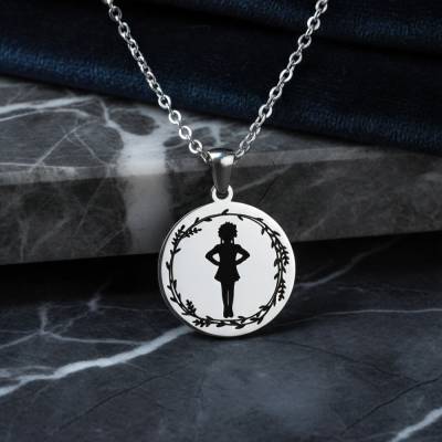 Edelstahl Schmuckanhänger – Gardemädchen/Tanzmariechen Silhouette inkl. 50 cm Kette