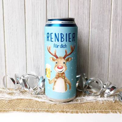 Renbier Bieretikett Weihnachten Silvester – Druckvorlage für Bierflaschen & Dosen – Lustiges Mitbringsel