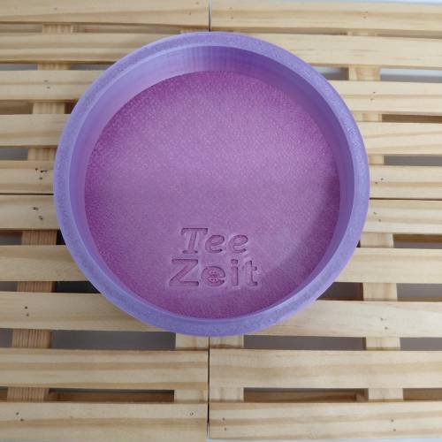 3D Druck Untersetzer Teezeit STL-Datei – Runder Dekoteller mit Schriftzug, Schmuckablage & Tablett, kommerzielle Nutzung