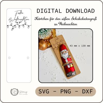 Druckdatei - Laserdatei - Schokoladengruß Weihnachten - Grußkarte