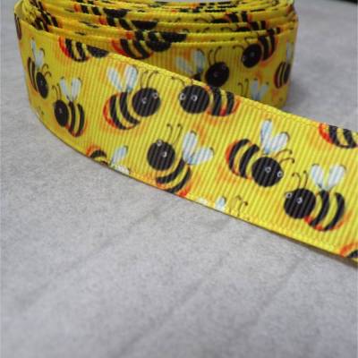 Ripsband Biene Insekt Natur – 22 mm  zum Nähen & Basteln